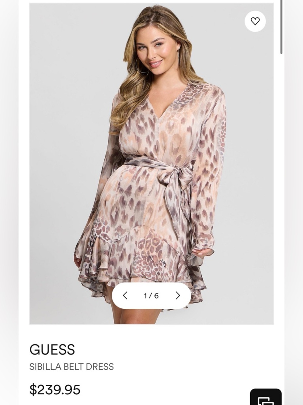 GUESS Women's Sibilla Long-Sleeve Belted Dress-Missing the belt!!